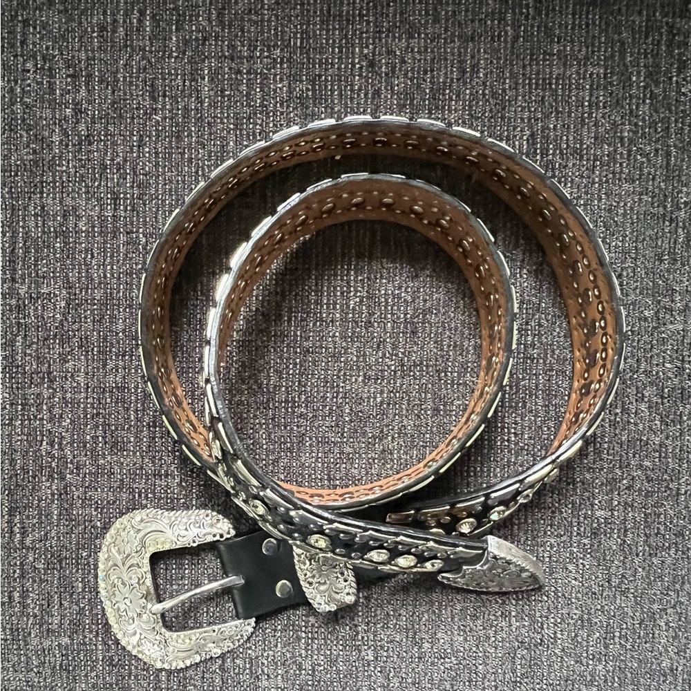 NOCONA Western Bling Studded Jeweled - Genuine Leather Belt - Women’s Size Large